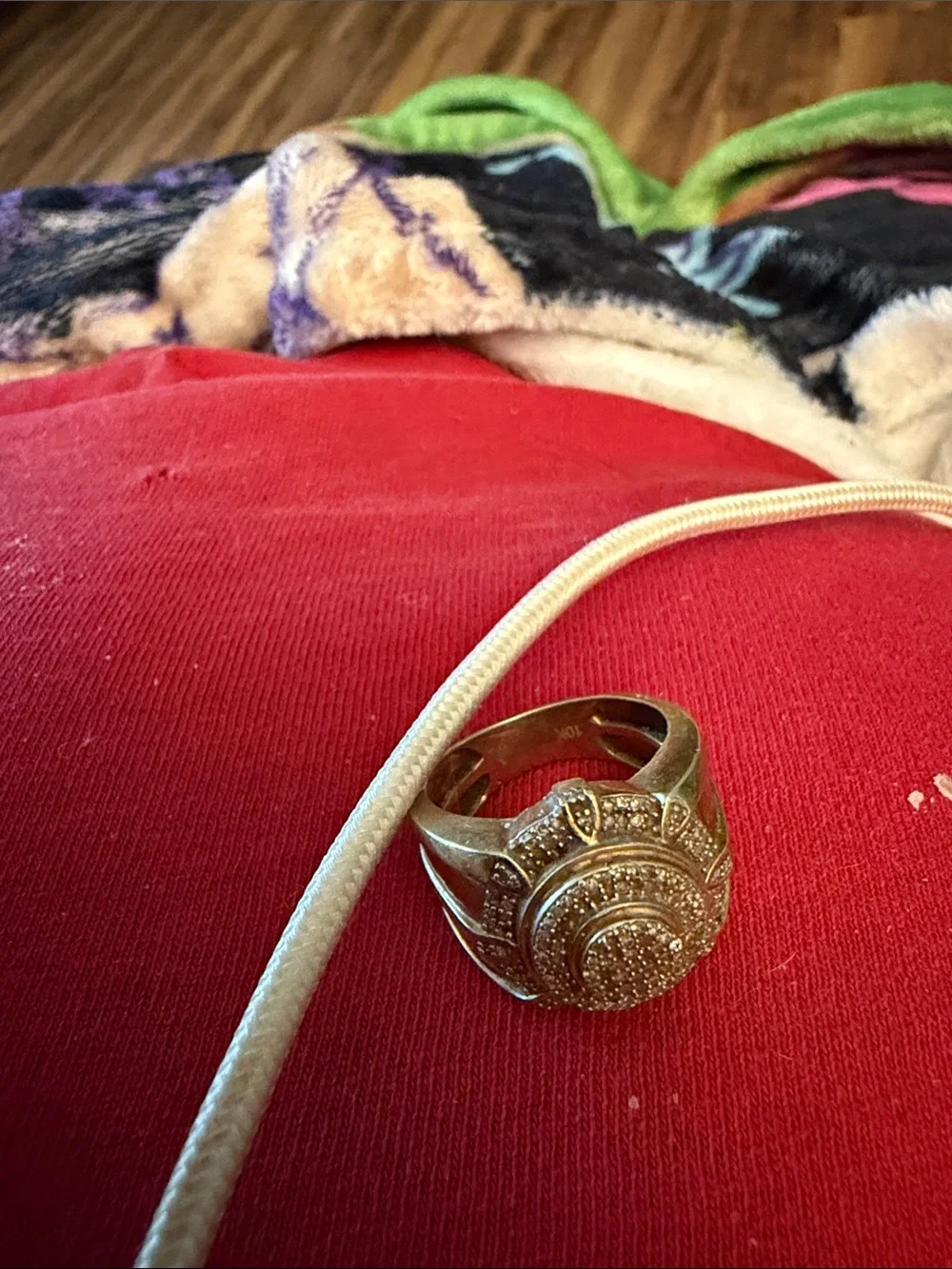 Men’s Pave Dome Cocktail Ring in 10kt gold size 11